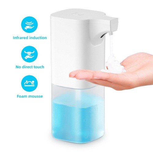 350mL Automatic Soap Dispenser Infrared Hand-free Touchless Soap Dispenser Foam Liquid Lotion Gel Auto Hand Soap Dispenser for Bathroom Kitchen