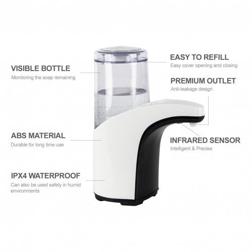 Automatic Alcohol Sprayer Automatic Soap Dispenser Spray Type 300mL Touchless Soap Dispensers with IR Sensor Hand Sanitizer Dispenser for Home Restaurant School Commercial Use