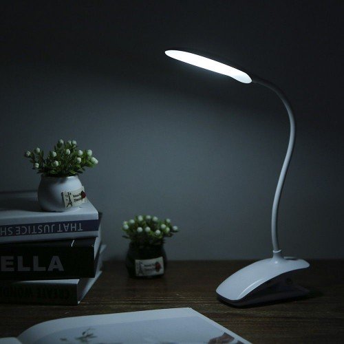 Dimmable Clip-on LEDs Rechargeable Desk Lamp Touching Control 360