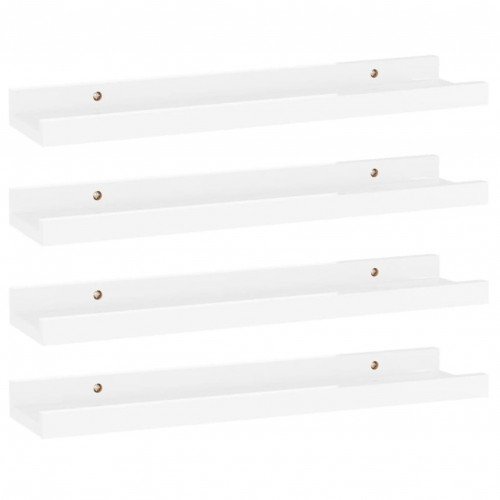 Wall Shelves 4 pcs High Gloss White 15.7"x3.5"x1.2"