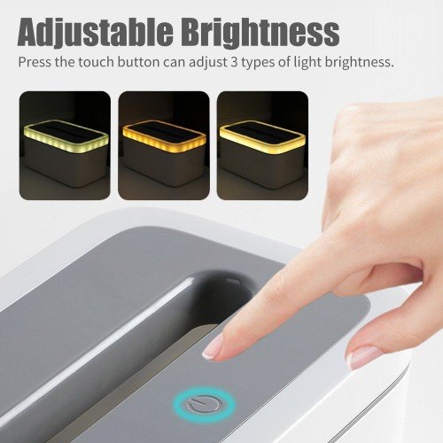 USB Rechargeable Night Light Bedside Lamp for Breastfeeding Touch Control Night Light Paper Towel Dispenser Storage Holder Bathroom Toilet Tissue Paper Extraction Dispenser