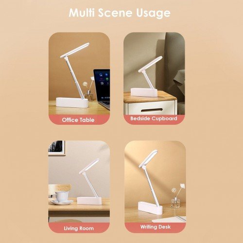 Multi-functional Portable Leds Desk Lamp USB Rechargeable Eye-caring Table Light Student Foldable Telescopic Bedside Lamp