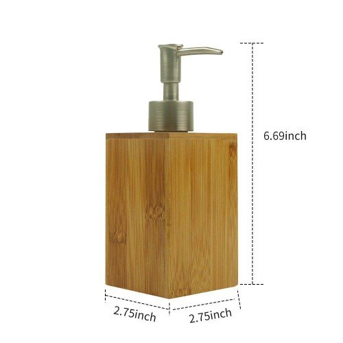 500mL Bathroom Soap Dispenser Lotion Shampoo Dispenser Bottle Holder Kitchen Bamboo Liquid Hand Soap Dispenser Pump