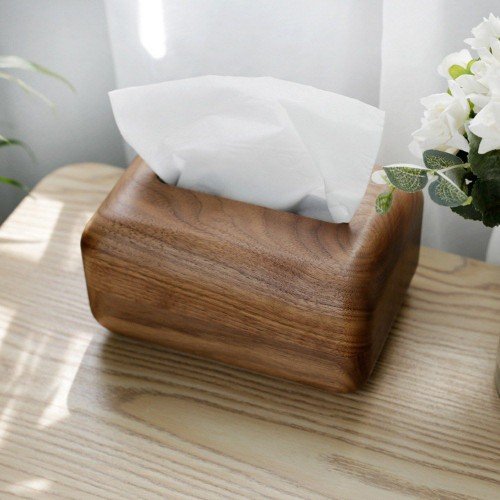 Nordic solid wood tissue box custom living room coffee table black walnut box creative home restaurant drawer wooden system Black walnut