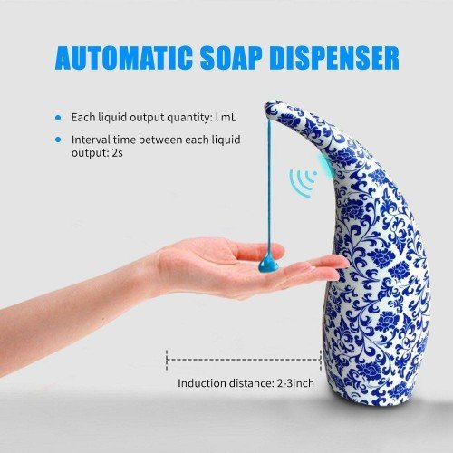 300mL Automatic Soap Dispenser Infrared Hand-free Touchless Soap Dispenser Dish Liquid Lotion Gel Shampoo Chamber Auto Hand Soap Dispenser for Bathroom Kitchen