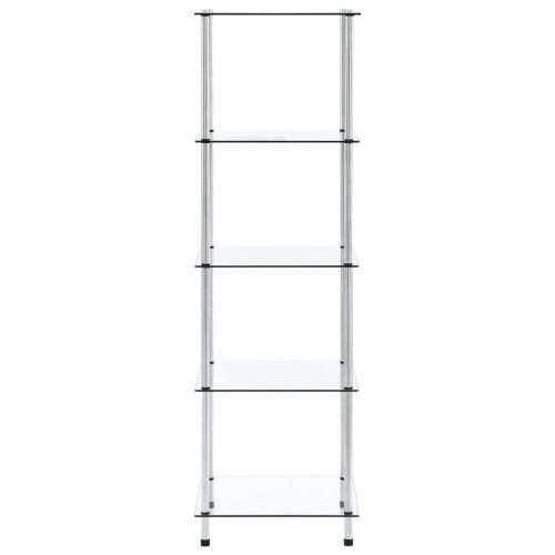 Shelf with 5 shelves transparent 40x40x130 cm tempered glass