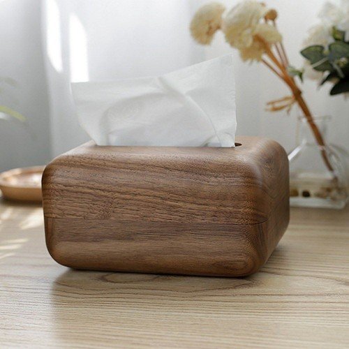 Nordic solid wood tissue box custom living room coffee table black walnut box creative home restaurant drawer wooden system Black walnut