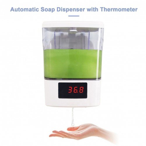 Soap Dispenser with Thermometer Automatic Hand Sanitizer Dispenser with Thermometer Touchless Automatic Soap Dispenser Wall Mounted Infrared Thermometer