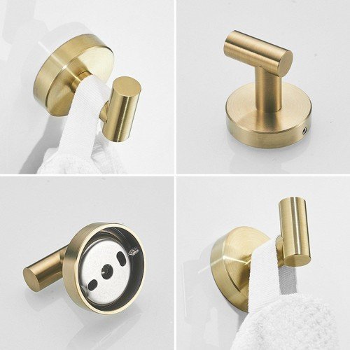 Bathroom Accessories Towel Rack Shelf Hardware Set Modern Stainless Steel Towel Robe Hook Toilet Paper Holder Towel Holder Brushed Golden