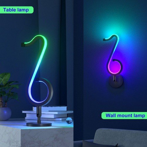 LEDs Dimmable RGB Musical Note Light Symphony Table-Wall Lamp Night Lights APP / Remote Control for Living Room Bedroom Bedside Atmosphered Lighting Decor