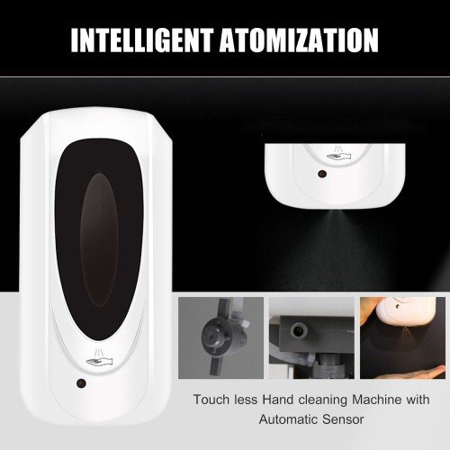 Fengjie Bathroom Touchless Hand Disinfection Machine Hospital School Wall-mounted Alcohol Mist Spray Hand Hygiene Kindergarten Automatic Sensor Hand Cleaner F1303 Induction Disinfection Machine 1000ML (Batteries not included)