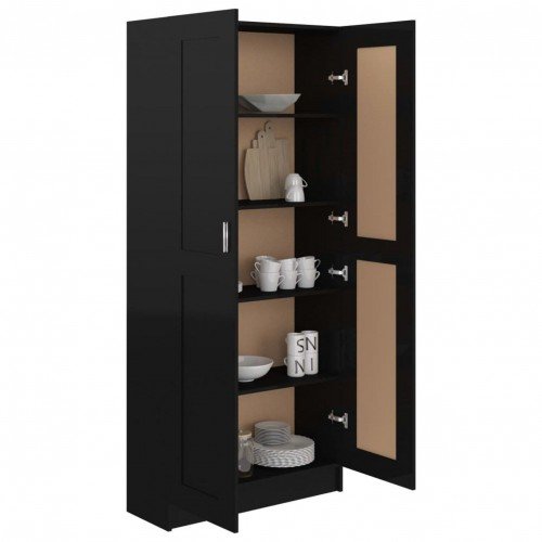 Bookcase high-gloss black 82.5x30.5x185.5 cm chipboard