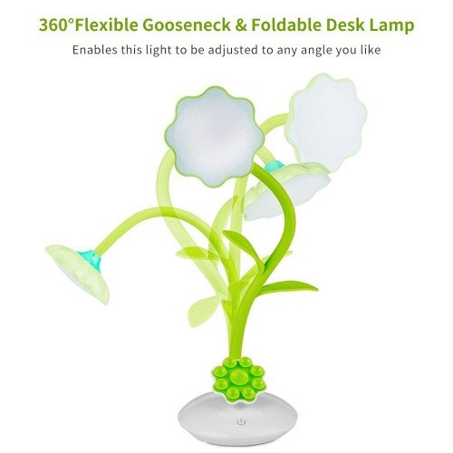 LEDs Desk Lamp with Phone Holder Base USB Rechargeable Night Light Touch Control Stepless Dimming Light 360