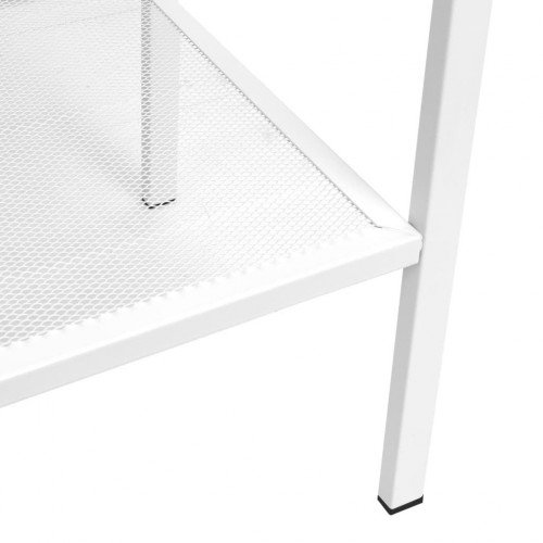 Ladder bookcase 4 levels metal white