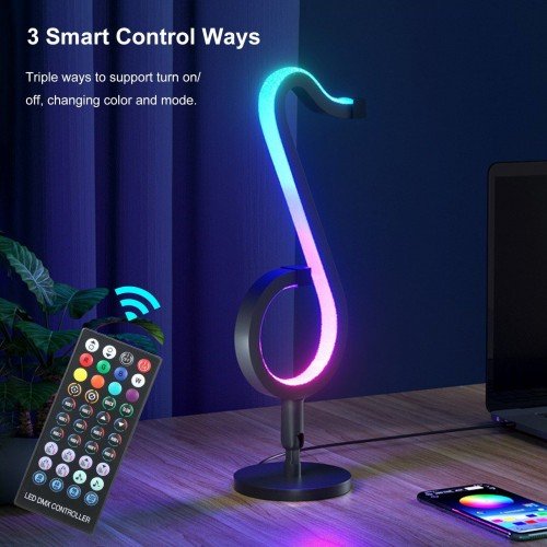 LEDs Dimmable RGB Musical Note Light Symphony Table-Wall Lamp Night Lights APP / Remote Control for Living Room Bedroom Bedside Atmosphered Lighting Decor