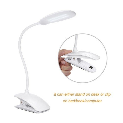 Dimmable Clip-on LEDs Rechargeable Desk Lamp Touching Control 360