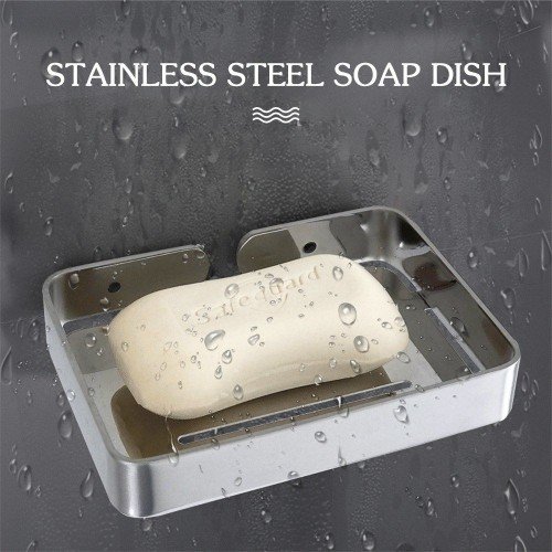 Stainless Steel Soap Dish Drain Soap Holder for Shower Soap Rack for Bathroom Kitchen Bath Tub