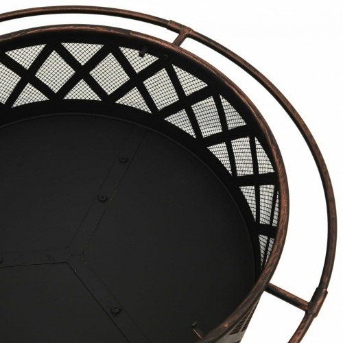 Rustic Fire Pit with Poker 29.9 XXL Steel"