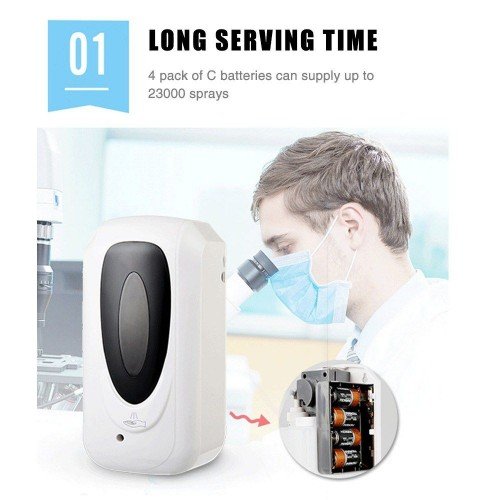 Fengjie Bathroom Touchless Hand Disinfection Machine Hospital School Wall-mounted Alcohol Mist Spray Hand Hygiene Kindergarten Automatic Sensor Hand Cleaner F1303 Induction Disinfection Machine 1000ML (Batteries not included)