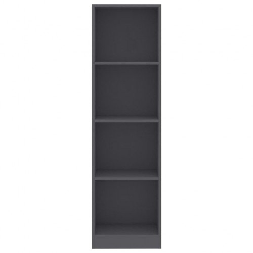 Bookcase 4 compartments gray 40 x 24 x 142 cm chipboard