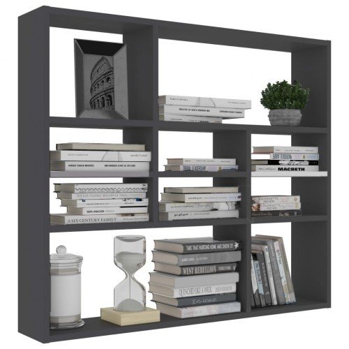 Wall shelf gray 90 x 16 x 78 cm chipboard