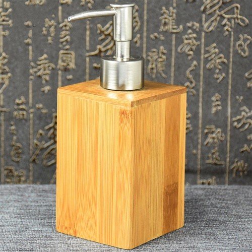 500mL Bathroom Soap Dispenser Lotion Shampoo Dispenser Bottle Holder Kitchen Bamboo Liquid Hand Soap Dispenser Pump