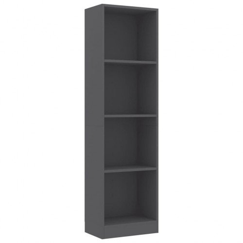 Bookcase 4 compartments gray 40 x 24 x 142 cm chipboard