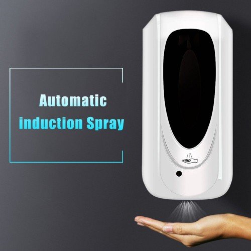 Fengjie Bathroom Touchless Hand Disinfection Machine Hospital School Wall-mounted Alcohol Mist Spray Hand Hygiene Kindergarten Automatic Sensor Hand Cleaner F1303 Induction Disinfection Machine 1000ML (Batteries not included)