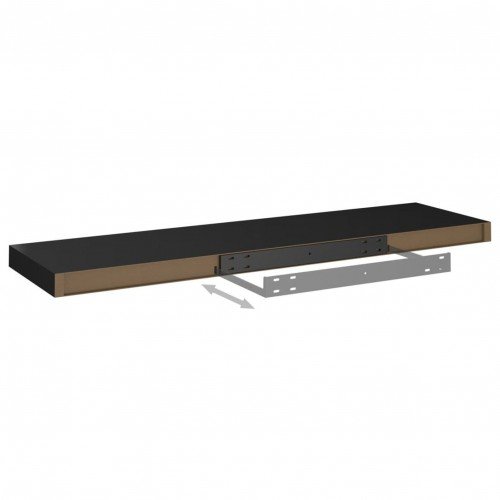 Wall Shelves 4 pcs Black 90x23,5x3,8 cm in MDF