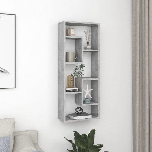 Concrete Gray Wall Shelf 36x16x90 cm in Chipboard