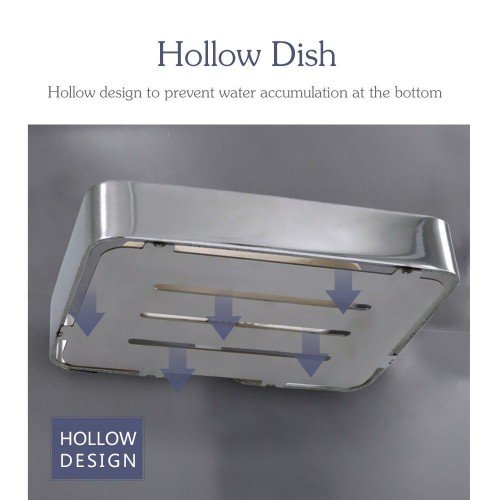 Stainless Steel Soap Dish Drain Soap Holder for Shower Soap Rack for Bathroom Kitchen Bath Tub