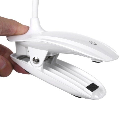 LED Clip On Reading Light 3 Brightness Levels USB Rechargeable Reading Lamp with Slick Touch Control