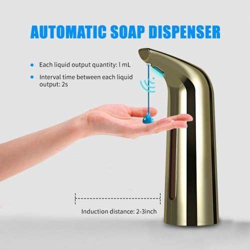 400mL Automatic Soap Dispenser Infrared Hand-free Touchless Soap Dispenser Dish Liquid Lotion Gel Shampoo Chamber Auto Hand Soap Dispenser for Bathroom Kitchen