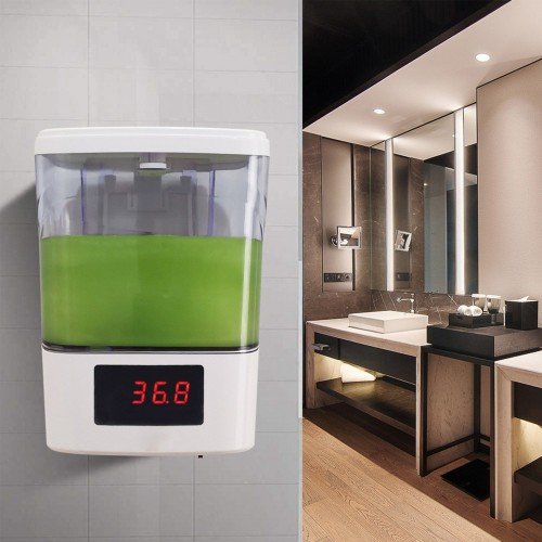 Soap Dispenser with Thermometer Automatic Hand Sanitizer Dispenser with Thermometer Touchless Automatic Soap Dispenser Wall Mounted Infrared Thermometer