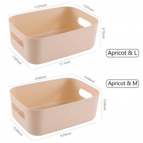 Plastic Storage Basket Desktop Portable Plastic Kitchen Refrigerator Basket Bathroom Desktop Storage Box Snack Cosmetic Organizing Box for Cabinet Office