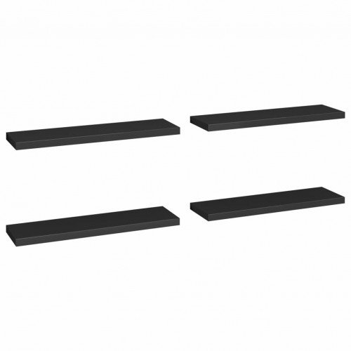 Wall Shelves 4 pcs Black 90x23,5x3,8 cm in MDF