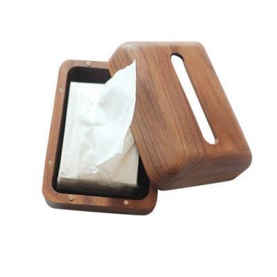 Nordic solid wood tissue box custom living room coffee table black walnut box creative home restaurant drawer wooden system Black walnut