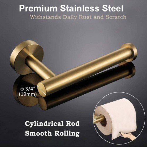 Bathroom Accessories Towel Rack Shelf Hardware Set Modern Stainless Steel Towel Robe Hook Toilet Paper Holder Towel Holder Brushed Golden