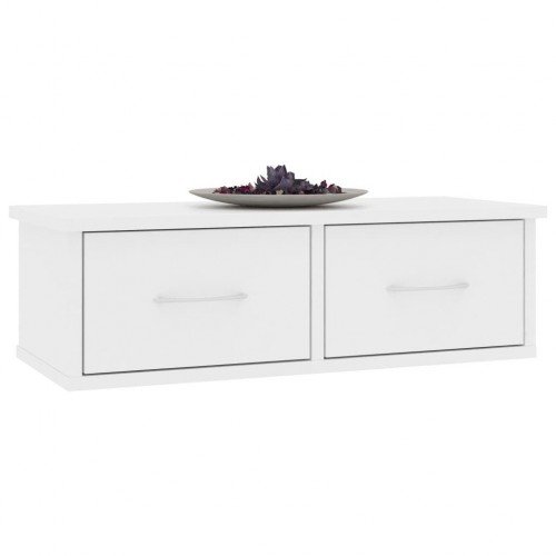 Wall-mounted Drawer Shelf White 60x26x18.5 cm Chipboard