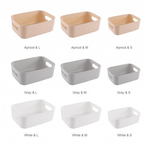 Plastic Storage Basket Desktop Portable Plastic Kitchen Refrigerator Basket Bathroom Desktop Storage Box Snack Cosmetic Organizing Box for Cabinet Office