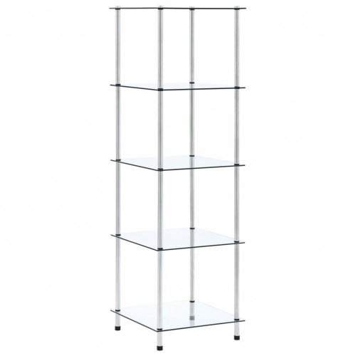 Shelf with 5 shelves transparent 40x40x130 cm tempered glass