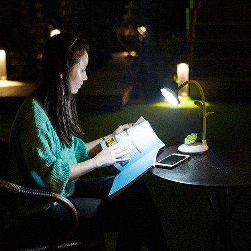 LEDs Desk Lamp with Phone Holder Base USB Rechargeable Night Light Touch Control Stepless Dimming Light 360