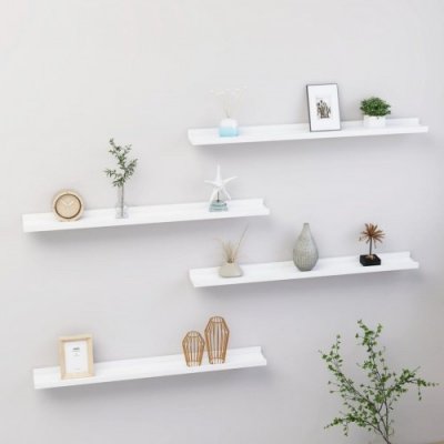 Wall Shelves 4 pcs White 31.5"x3.5"x1.2"