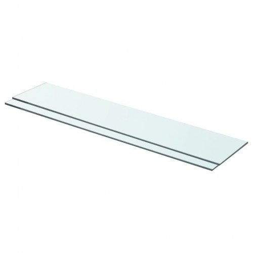 Shelves 2 pcs.glass transparent 70 x 15 cm