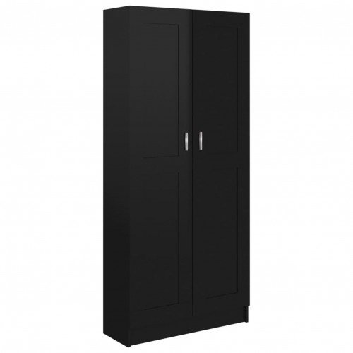 Bookcase high-gloss black 82.5x30.5x185.5 cm chipboard