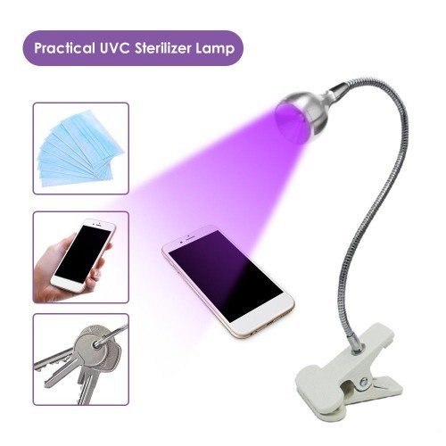 D C 5 V 1 W L-ED UVA 360-410nm + UVC 270-280NM UV Lamp Clamp Clip Light T-imer T-ime Setting T-iming Function Flexible Bendable Twistable Tube Design Portable for Home Livng Room Dining Room Bedroom Present Gift