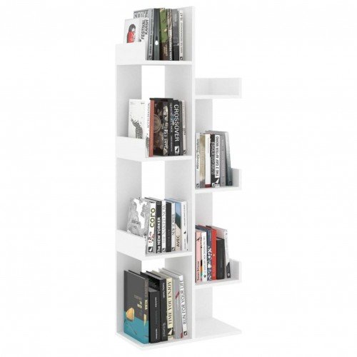 White bookcase 48x25,5x140 cm in chipboard