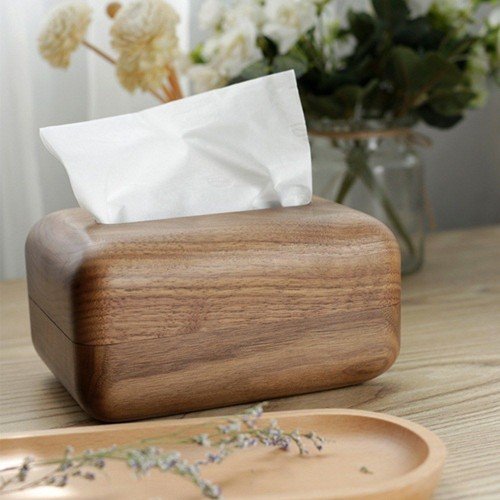 Nordic solid wood tissue box custom living room coffee table black walnut box creative home restaurant drawer wooden system Black walnut