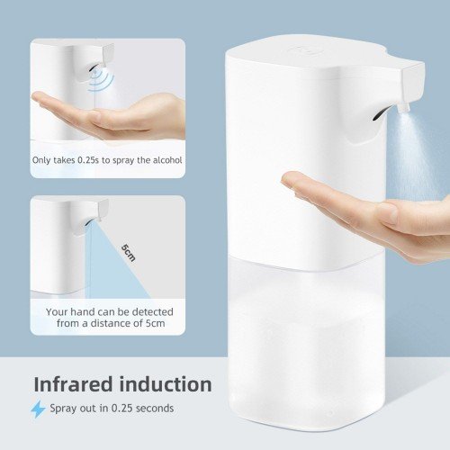 350mL Automatic Soap Dispenser Spray Type Touchless Soap Dispensers with IR Sensor Sanitizer 75% Alcohol Dispenser for Home Commercial Use