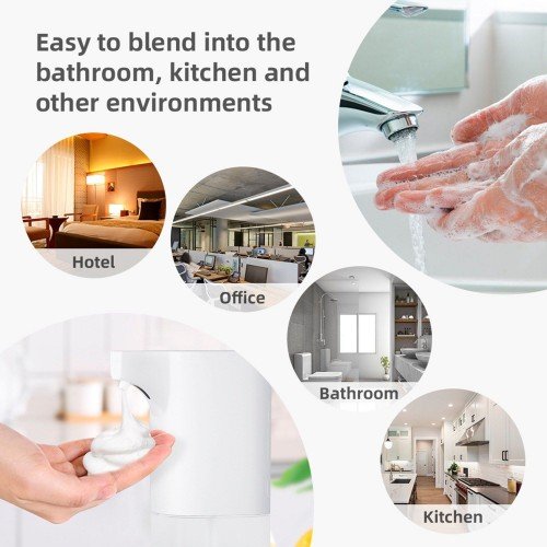 350mL Automatic Soap Dispenser Infrared Hand-free Touchless Soap Dispenser Foam Liquid Lotion Gel Auto Hand Soap Dispenser for Bathroom Kitchen